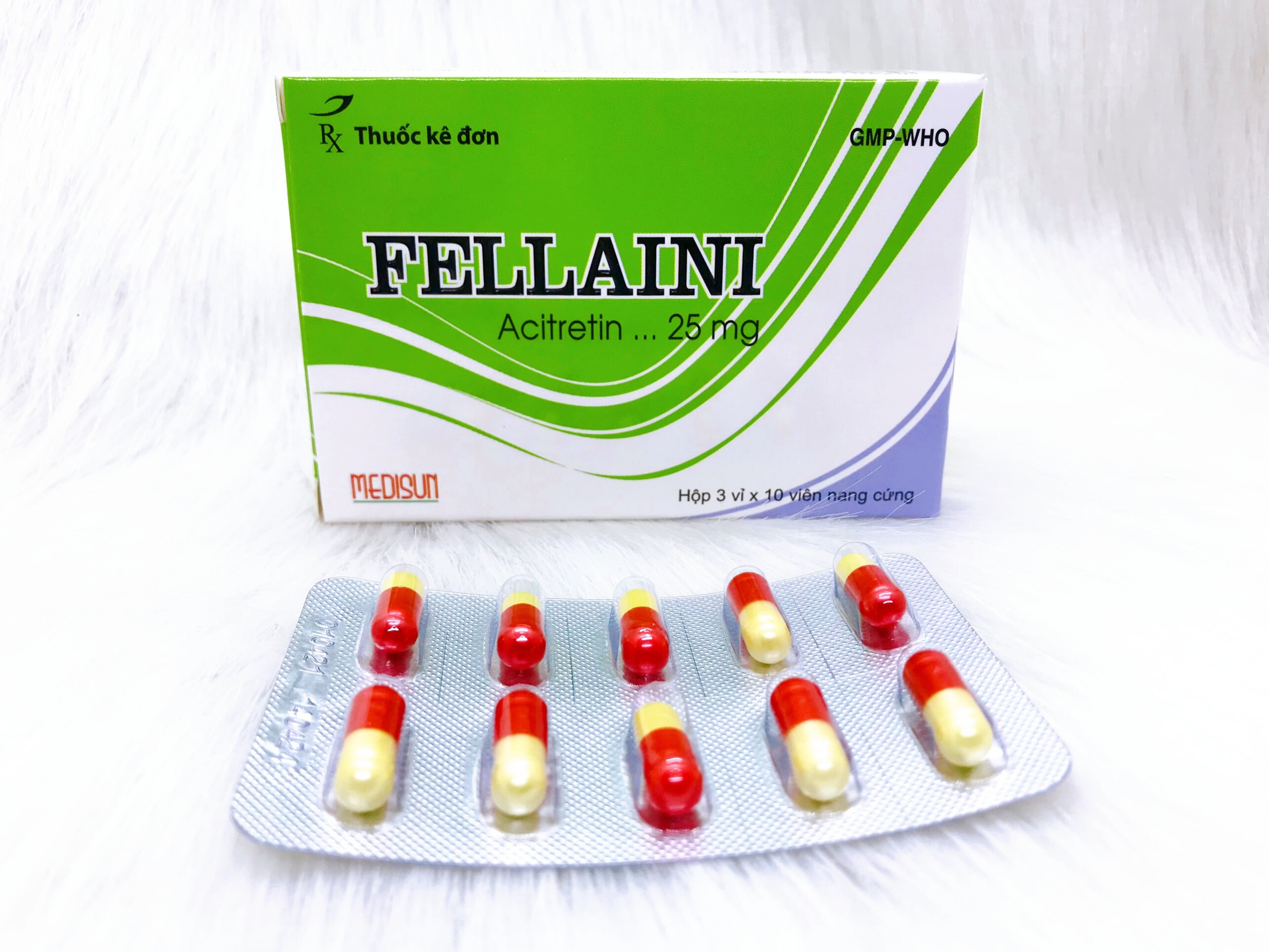 FELLAINI (Acitretin 25mg) – Thuốc điều trị vảy nến – KhoeVaDepPharmacy
