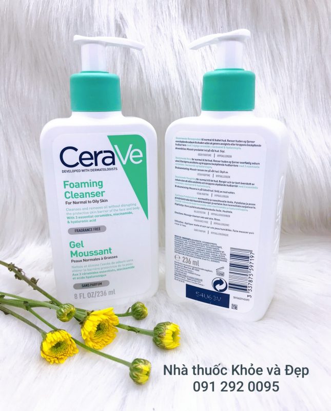 CERAVE Foaming Facial Cleanser – Sữa rửa mặt dịu nhẹ cho da nhạy cảm ...
